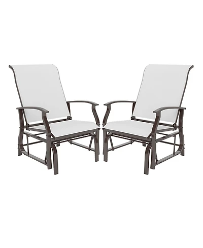 Slickblue Patio Glider Chair Set of 2 with Ergonomic Seat and Back