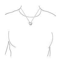 Bling Jewelry Whimsical Devil Horns Heart Shape Pendant Necklace .925 Sterling Silver