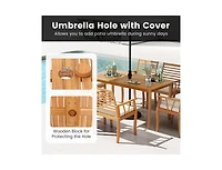 Slickblue Outdoor 3-Piece Dining Set with Acacia Wood Table & Benches