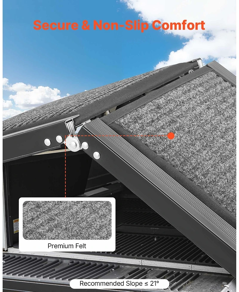 Cozito 71" Folding Dog Ramp 17" Wide, Non-Slip Surface, Supports up to 250 lbs