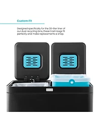 Home Zone Living Code 30R Drawstring Kitchen Trash Bags Custom Fit for 8 Gallon Recycling Bins, 30-Count