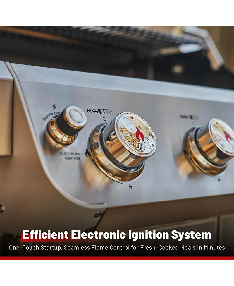 4 Burner with Broil Zone Stainless Steel Mesa Series Grill