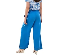 Tribal Women's Lightweight Wide-Leg Pants
