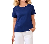Tribal Women's Lace Detail Short-Sleeve Top