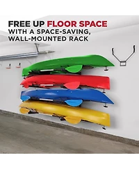 RaxGo Wall Kayak Storage Rack with Adjustable Heavy Duty Arms for Secure Indoor Garage Mount
