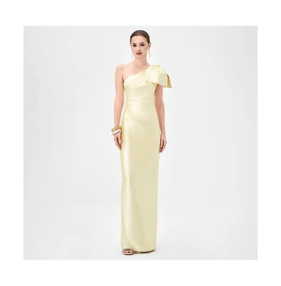 Bariano Women's Aramy One Shoulder Bow Gown