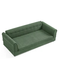 6thdruple Modern Linen Dog Sofa Bed, Oversized Pet Furniture with Backrest