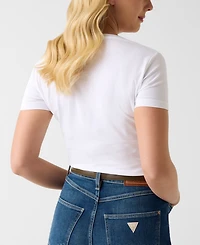 Guess Women's Short-Sleeve Peony Triangle T-Shirt