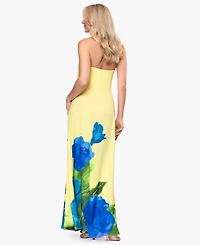 Betsy & Adam Women's Floral Strapless Ball Gown