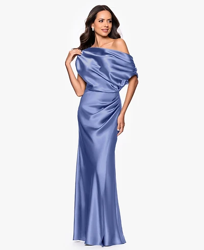 Betsy & Adam Women's Off-The-Shoulder Long Dress