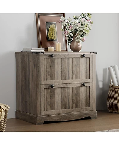 gaomon Farmhouse File Cabinets with 2 Drawers,30" File Cabinets with Hanging File Folders for A4/Letter/Legal Size Documents