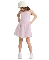 abercrombie kids Girls' Faux Button Square Neck Mini Dress