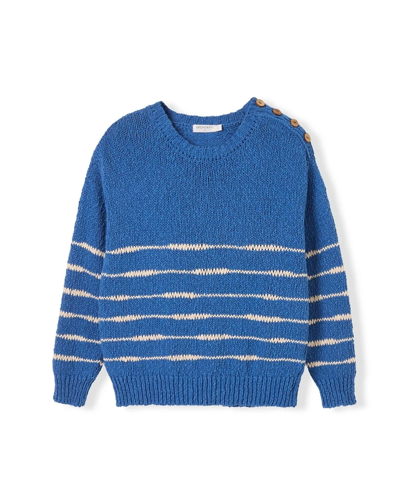 Celtic & Co. Women's Long Sleeve Drop Stitch Breton Sweater