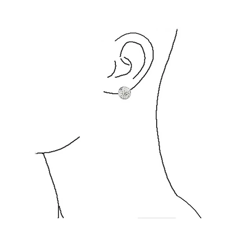 Bling Jewelry Hammered Textured Ball Button Clip Earrings .925 Sterling Silver Non-Pierced Ears