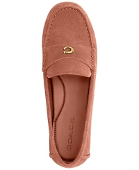Coach Women's Sculpted C Round Toe Suede Driver Loafers