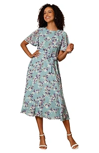 Yumi Women's Blossom Print Midi Skater Dress