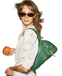 Brahmin Angie Alden Road Leather Medium Satchel Bag