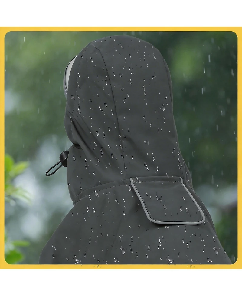 Aronkl Waterproof Windproof Dog Rain Jacket with Hood for Active Breeds