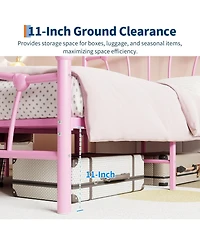 gaomon Full Size Metal Bed Frame, Full Bed Frames for Girls, Full Heavy-Duty Platform Bed with Heart-Shaped Design Headboard and Footboard