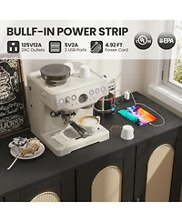 gaomon Sideboard Buffet Cabinet with Rattan Doors, Storage Credenza with Shelves, Modern Accent Coffee Bar Cabinet for Dining Room, Kitchen