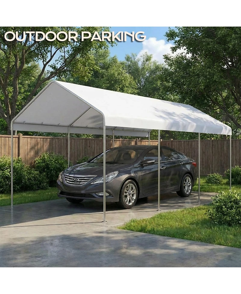 Aoodor 10 x 20 Ft All Weather Carport Replacement Canopy Cover