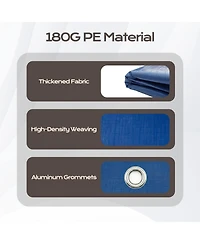 Aoodor 10 x 20 Ft All Weather Carport Replacement Canopy Cover