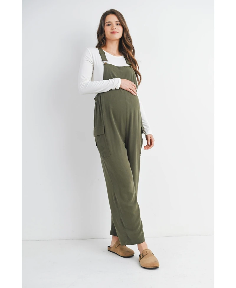 Hello Miz Maternity Straight Leg Adjustable Overalls
