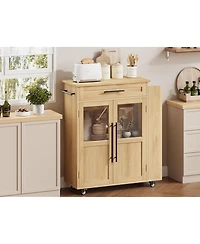 gaomon Mobile Kitchen Island Cart with Storage, 360° Rolling Wheels, Rolling Island with Drawers