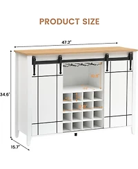 gaomon Coffee Bar Cabinet Wine Glass Rack