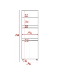 Flynama Double Door Armoire with Metal Hanging Rod and Two Interior Shelves Storage Cabinet