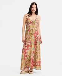 Planet Gold Juniors' Paisley Chiffon V-Neck Maxi Dress, Macy's Exclusive