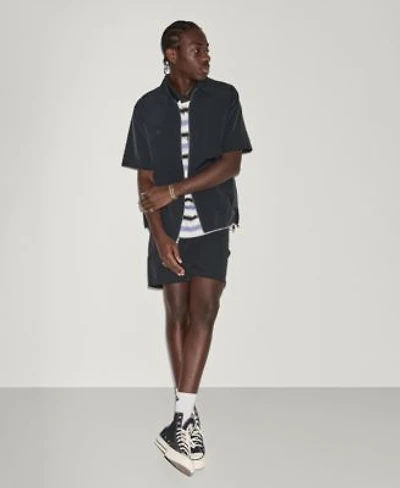 Converse Mens Script Stripe Polo Utility Zip Short Sleeve Double Knee Sport Short