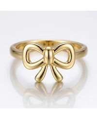 GiGiGirl Timeless Bow Shaped Polished Knot Ring 14K Gold Plated