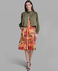 Bcbg Women's Long-Sleeve Mock Neck Cropped Jacket