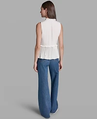Bcbg Women's Ruffles Pleated Hem Top