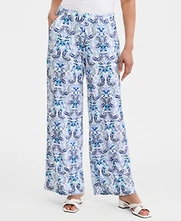 Jm Collection Women's Printed High Rise Pull-On Pants, Macy's Exclusive