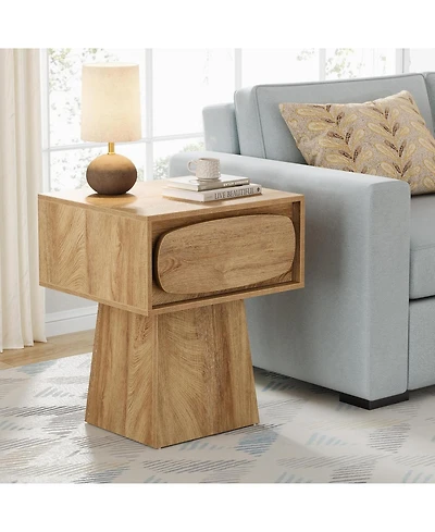 Tribesigns Modern Side End Table with Storage Drawer for Living Room, Bedroom and Small Space
