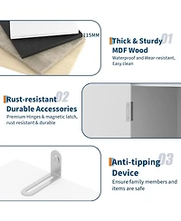 gaomon Tall Book Shelf and Bookcase, Wooden Bookcase with Doors