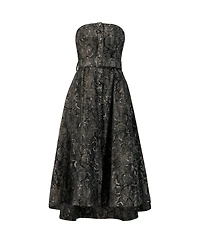 Ivonne Women's Fantasy Denim Midi Strapless Dress