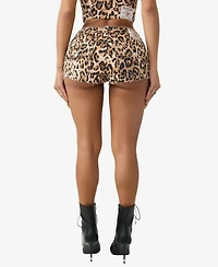 True Religion Women's Spicy Mid-Rise Flap Shorts