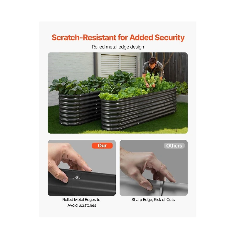 Slickblue 8x2x2 ft Oval Galvanized Metal Raised Garden Bed