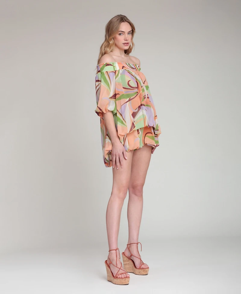 Avec Les Filles Women's Off-Shoulder Short Dress