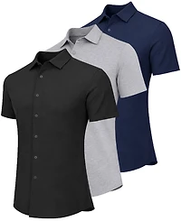 Galaxy By Harvic Men's Short-Sleeve Shirt, 3-Pack
