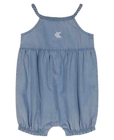 Calvin Klein Baby Girls' Embroidered Eyelet Sleeveless Romper