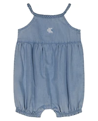 Calvin Klein Baby Girls' Embroidered Eyelet Sleeveless Romper