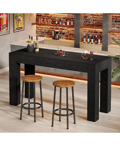 Tribesigns 63" Long Bar Table, Pub Table for Kitchen, Home & Living Room