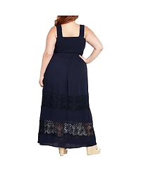City Chic Plus By The Beach Crochet Maxi Dress