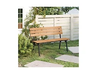 Slickblue 47 Inch Patio Acacia Wood Bench with Sturdy Metal Frame