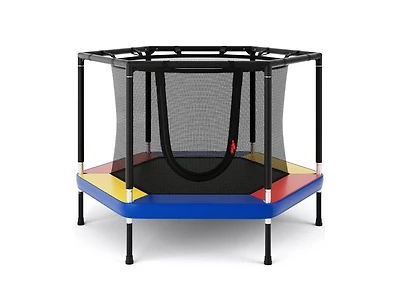Hongge Small Toddler Recreational Trampoline with Safety Enclosure Net-Colorful