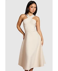 Coast Women's Petite Bandage Cross Neck Midi Dress